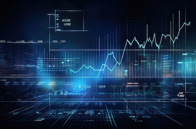 AI로 생성 금융 또는 경제적 상승 및 하락 움직임 표현