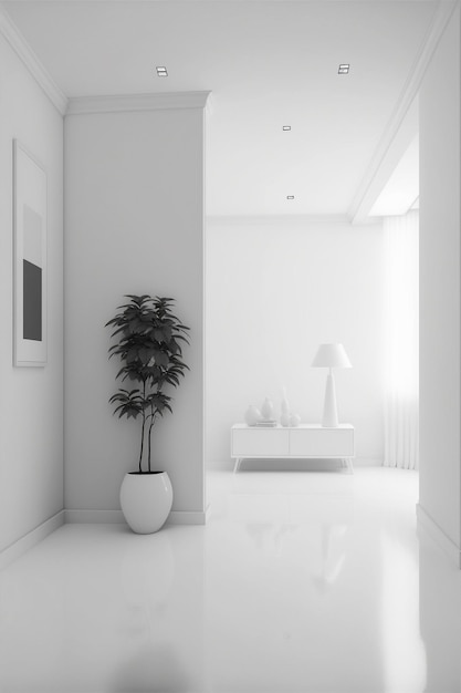 Foto generatief ai wit minimalistisch woonkamer interieur