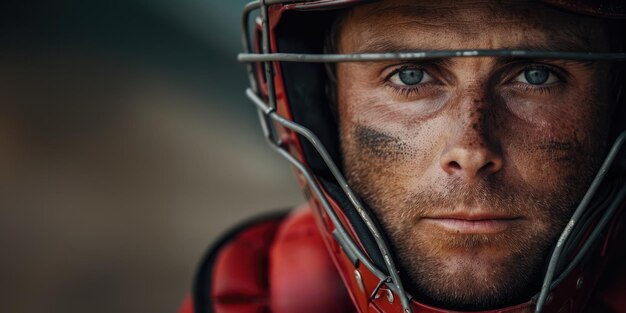 Foto generatieve ai baseball speler close-up portret in de stijl van de jaren 80