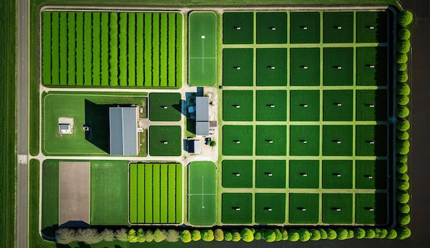 Generatieve AI Boerderijlandschap landbouwvelden prachtige landelijke landweg