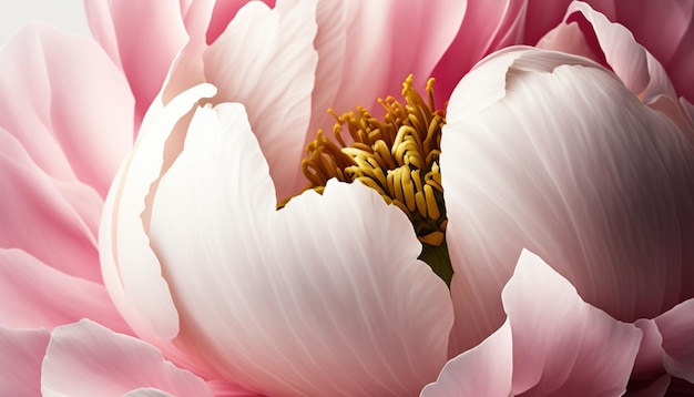 Generatieve ai close-up van bloeiende bloemperken van peony bloemen bloemen gestructureerde achtergrond