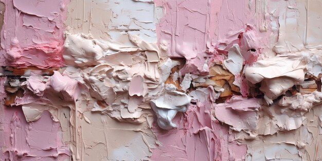 Generatieve AI Close-up van impasto abstracte ruwe roze kunst schilderij textuur