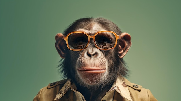 Generatieve AI Cool Chimp Zonnebril Stijl