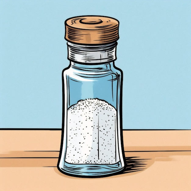 Generatieve AI Essential Taste Salt Shaker seasoning illustratie