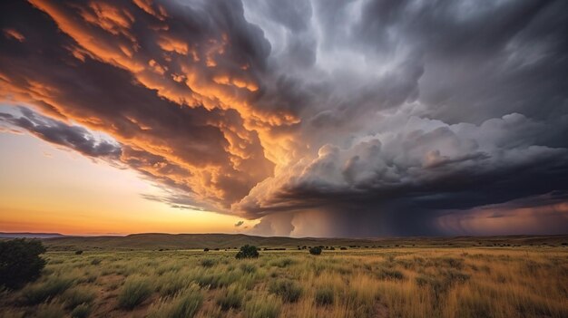 Foto generatieve ai ethereal drama een boeiende hemel