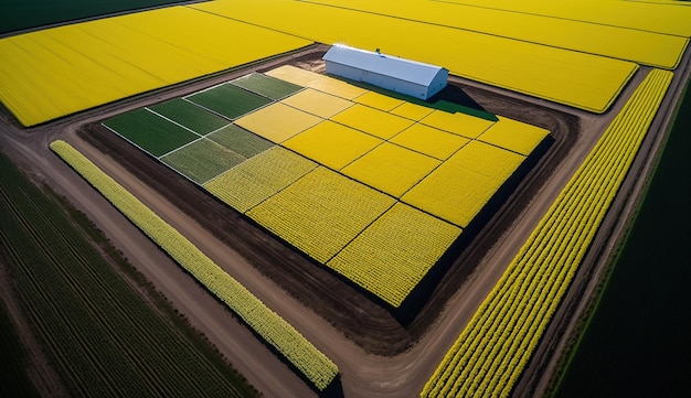 Generatieve AI Farm landschap agrarische tarwevelden mooie platteland landweg