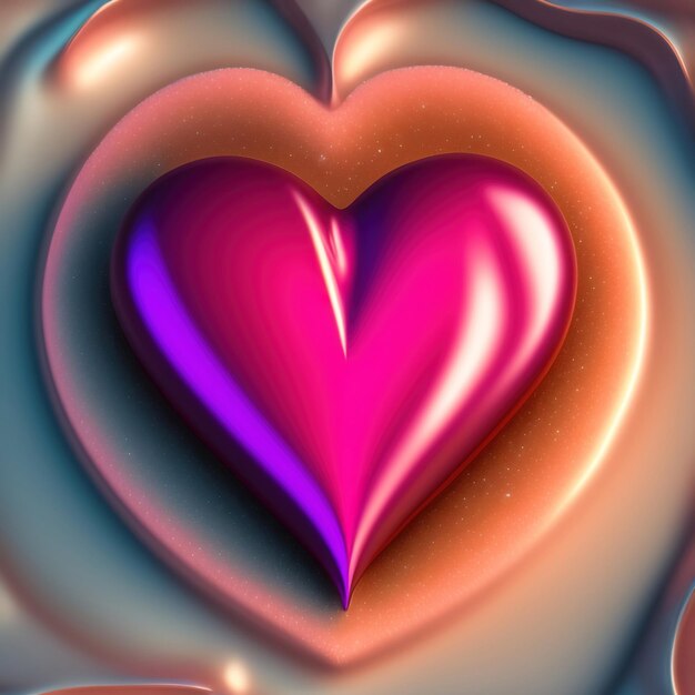 Generatieve AI Glinsterende hartvorm op Bokeh Backgorund Liefde Concept