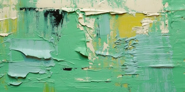 Generatieve AI Groen impasto abstracte schilderij gestructureerde kleur achtergrond