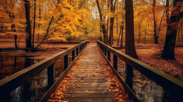 Generatieve AI Herfstsymfonie Levendige tinten van herfstgebladerte