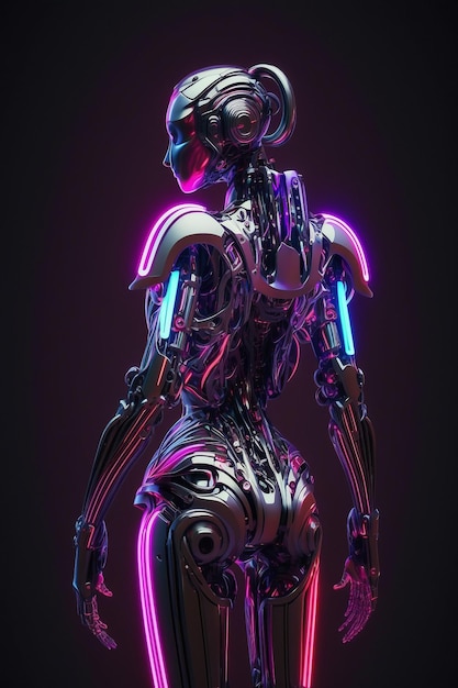 Generatieve ai illustratie scifi futuristische humanoïde robot