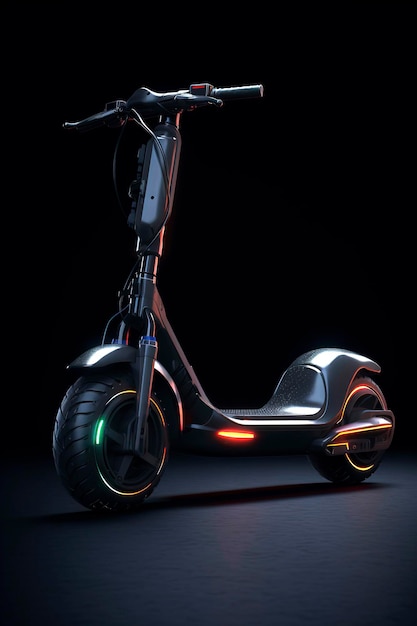 Generatieve AI-illustratie van elektrische scooter met mobiliteitsapparaatrobot Duurzaam en schoon transport