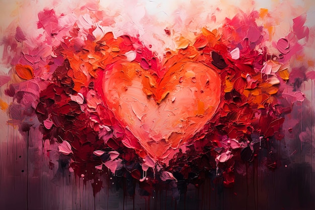 Generatieve AI-illustratie van Heart Background met texturen en kopieerruimte Digitale kunst