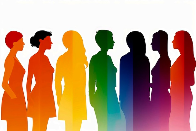 Generatieve AI-illustratie van LGBT-gerelateerde achtergrondtekeningen met de kleuren van de regenboog