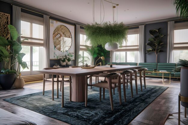 Generatieve AI-illustratie van Modern Living Room een luxe interieur met gerecycled meubilair