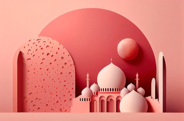 Generatieve AI illustratie van moslim ramadan afbeeldingen achtergrond