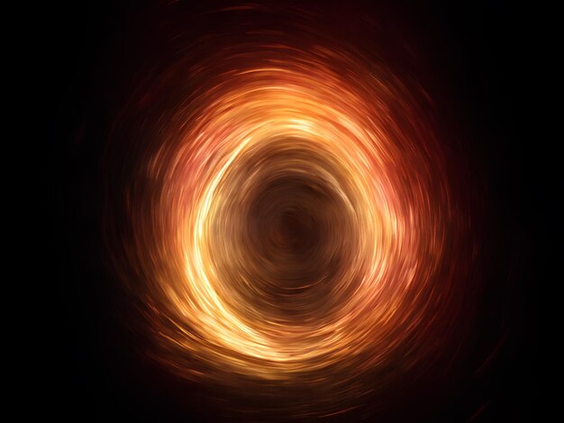 Foto generatieve ai-illustratie van put tot de cirkelvormige hel van vuur in het donker