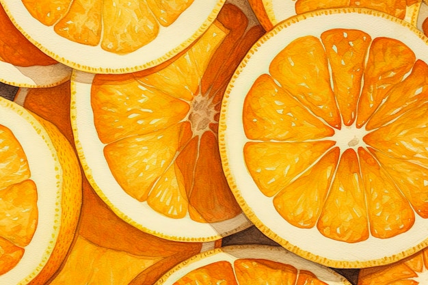 Generatieve AI-illustratie van verse en gezonde sinaasappelen in minimalistische illustratiestijl Gezond voedselconcept