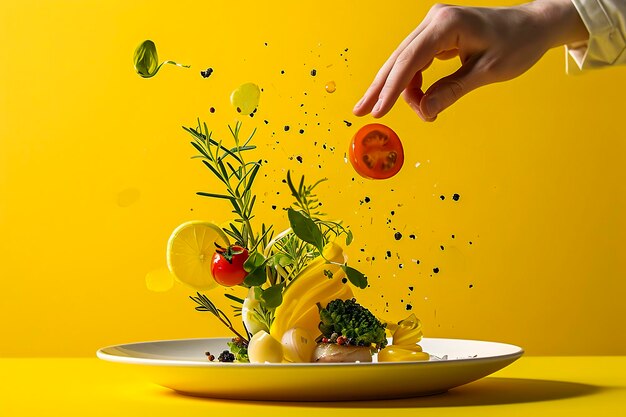 Foto generatieve ai-illustratie van verse rauwe groenten- en fruitsalade