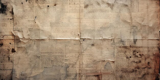 Generatieve AI Krant of papier grunge vintage oude leeftijd textuur achtergrond