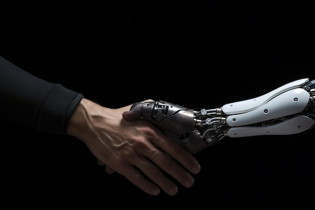 Generatieve AI Menselijke en robothandshake-technologie van de toekomst