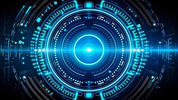 Generatieve AI met een digitaal cirkelcircuit en een blauwe achtergrond
