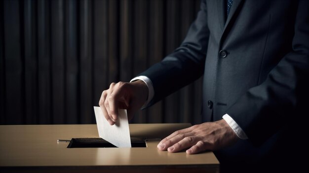 Generatieve ai-persoon die stemt in de verkiezingen van het land voor de verkiezing van de president