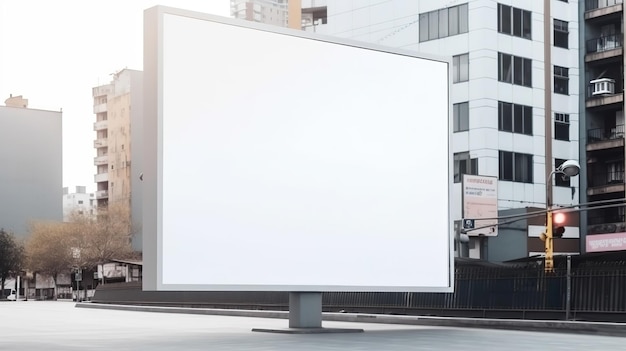 Generatieve AI Realistisch groot reclamebord op straat, leeg voor presentatiereclame