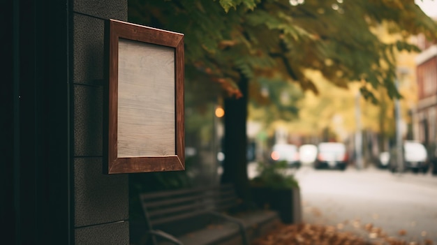 Generatieve AI straatbord van een koffieshop voor logo-ontwerp en merkpresentatie