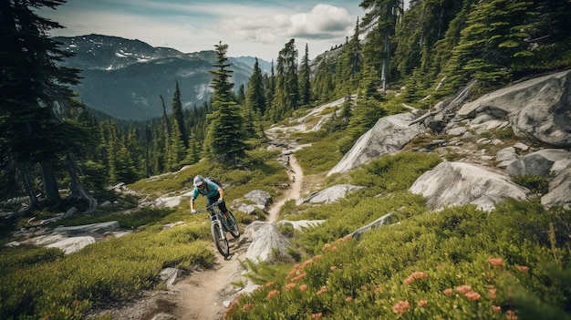 Generatieve AI Whistler British Columbia en downhill fietsen