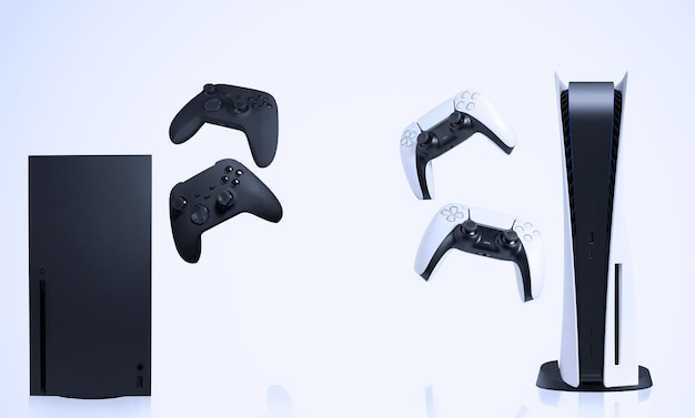 Next generation game consoles and controllers.