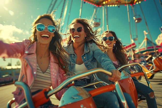 Photo generations of women having a fun day at the carni