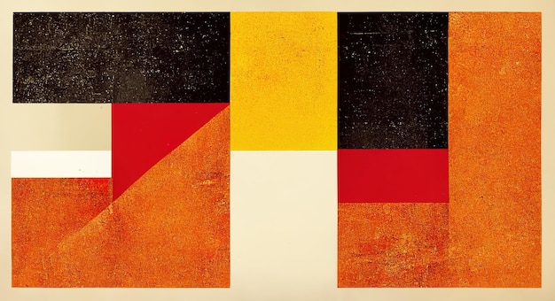 Foto ai generativo astratto stile bauhaus colori autunnali sfondo con texture di carta granulosa design geometrico minimale contemporaneo alla moda degli anni '20 arte digitale