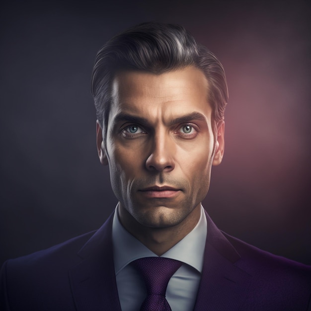 Generative ai adult businessman posing isolated background looking camera confident