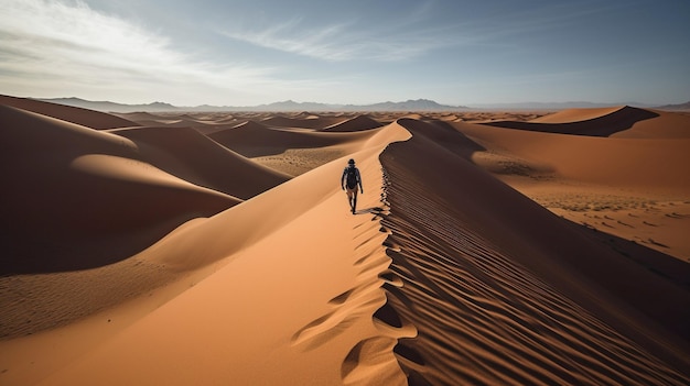 Generative AI allows a man to scale the tallest dune in the Moroccan desert