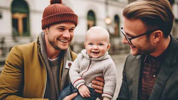 Generative AI allows two men to spend time with their little son