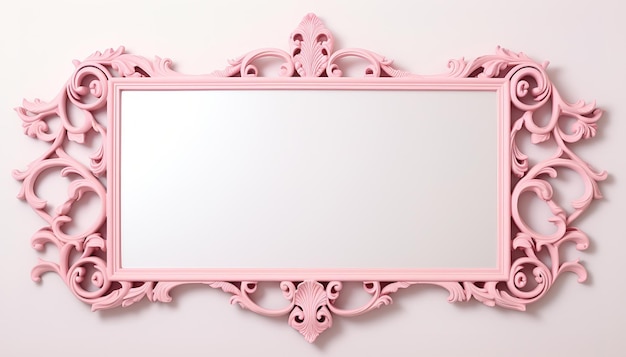 Generative AI antique pink picture frame vintage decoration