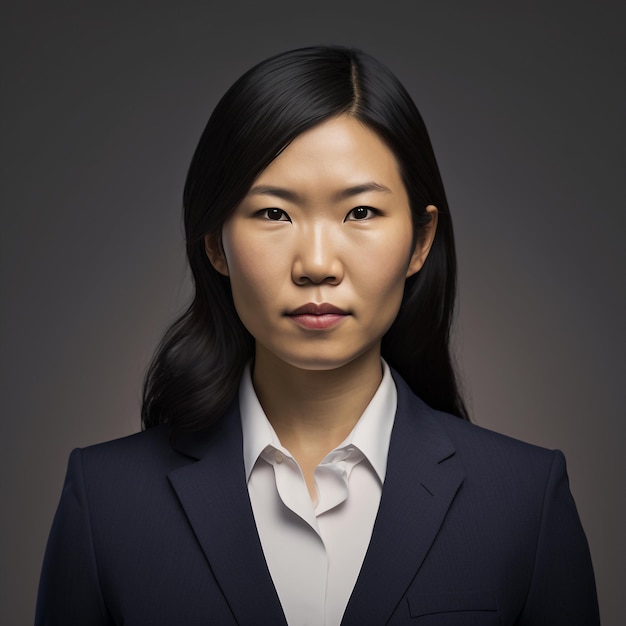 Generative ai asiatic businesswoman posing isolated background