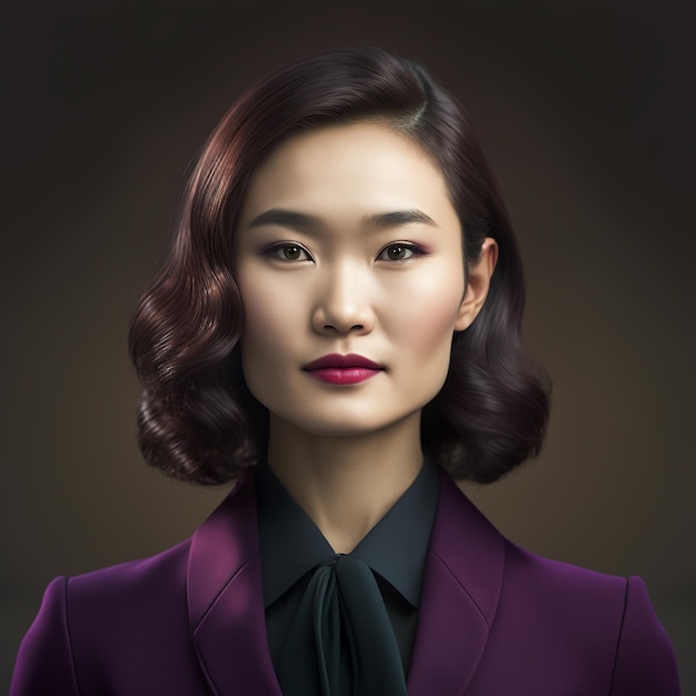 Generative ai asiatic young businesswoman posing isolated background