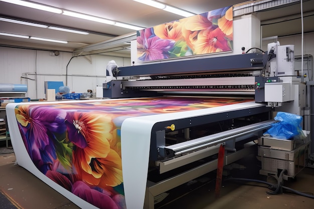 Generative AI Ba Ria VIETNAM Feb 19 2021 Interior factory Large printing machine for paper bus