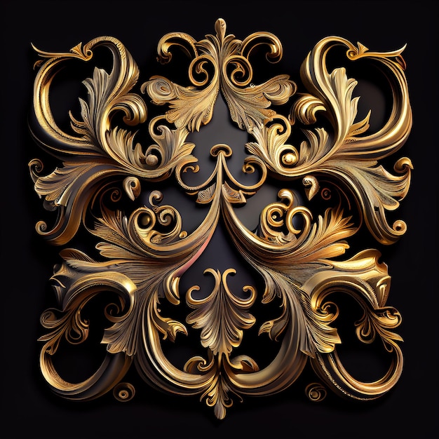 Generative AI beautiful gold damask vintage texture