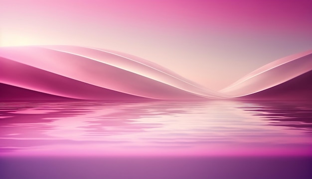 Generative AI Beautiful gradient scene landscape with light pink color horizontal wallpaper
