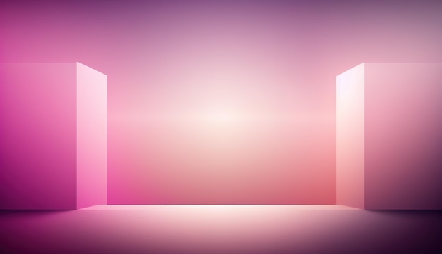 생성 AI 라이트 핑크 색상 가로 배경 화면이 있는 아름다운 그라데이션 장면 풍경