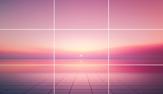 Generative AI Beautiful gradient scene landscape with light pink color horizontal wallpaper