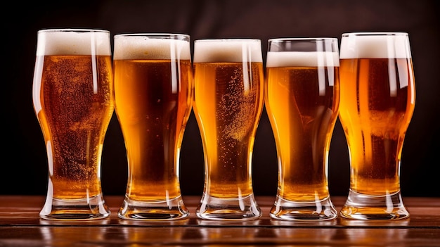 Generative AI beer poured into glasses