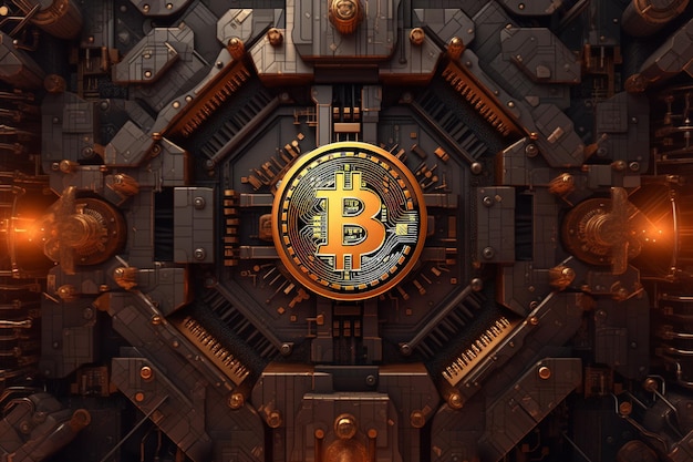 Photo generative ai bitcoin close up illustration