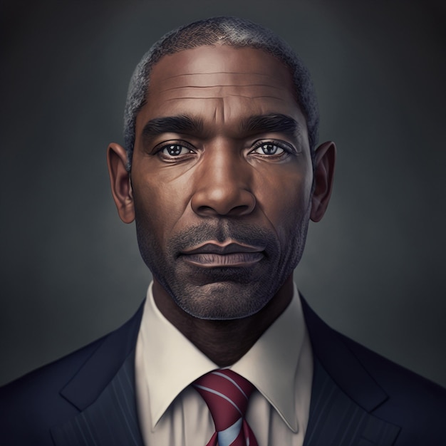 Generative ai black middle aged businessman posing isolated