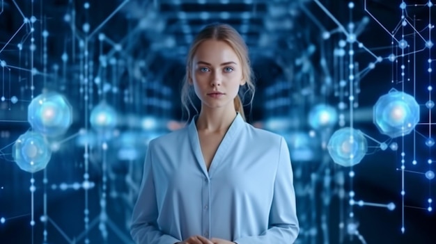 Generative AI Blockchain and Businesswoman