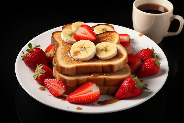 Generative AI a breakfast toast with fruit