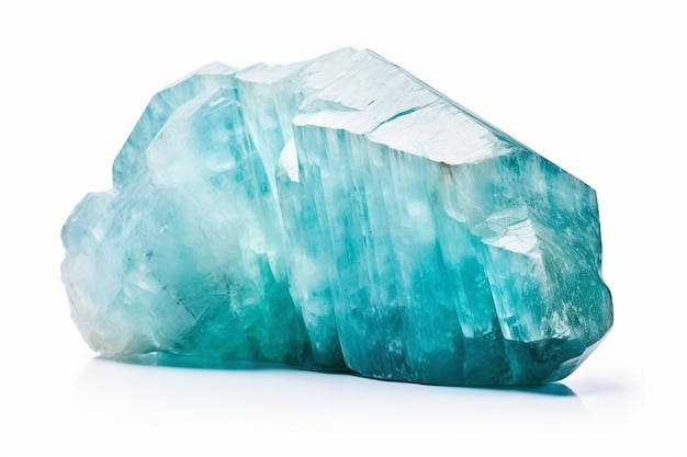 Generative AI Bright Aquamarine natural stone cutout background