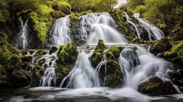 Generative AI Cascading Symphony Capturing the Graceful Flow of Waterfalls